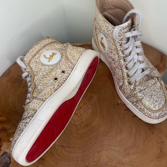 Christian louboutin Bip Bip glitter high top sneakers 38 - Picture 2 of 12